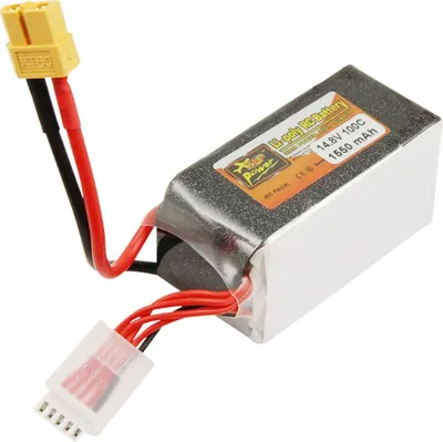 Produktbild von Avizar, Li-Polymer Akku 1.55A für FPV Drohne 4S 100C XT60 Plug 14.8V, Schwarz