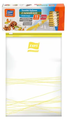 Produktbild von Wiederverwendbare Plastikbeutel mit Reißverschluss 2,5l 15 Stück