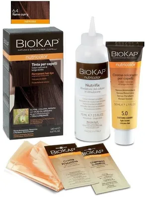 Obrázok produktu pre BIOKAP NUTRICOLOR 6,4 – farba na vlasy, odtieň KARAMEL, tuba + fľaša