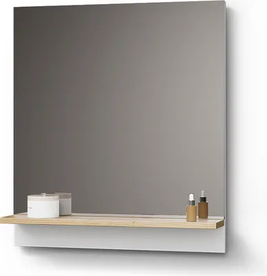 Produktbild von Badspiegel Livinity Timavo Weiß 60 x 67 cm mit Regal, Model 52867