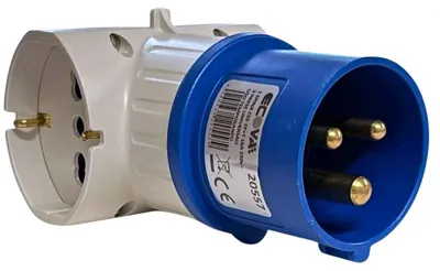 Immagine prodotto di Ecova 20557 Adattatore Industriale 16A 2P+T a 3 Prese Universali 220V