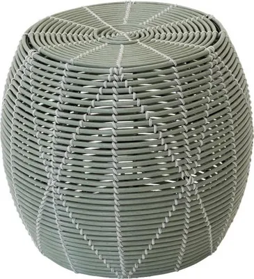 Zdjęcie produktu dla Pufa - Ø46x40 cm - Zielona/naturalna wiklina