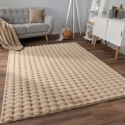 Produktbild von Teppich Bubble Wohnzimmer Schlafzimmer Hochflor Fell Geometrisches Design 3D Grösse 160x220 cm