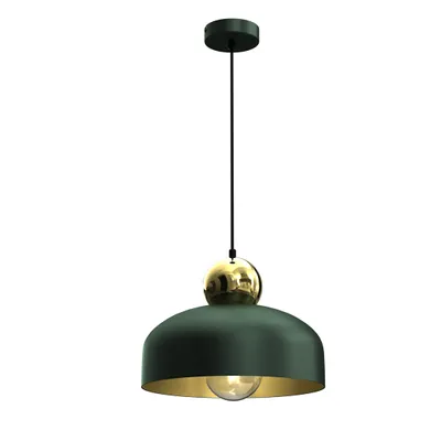 Image de Lustre HARALD vert et doré, 1xE27x40W, métal, dimensions : 80x30x30 cm, IP20, Milagro