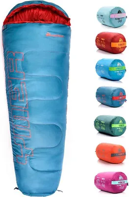 Produktbild von Famanu Schlafsack Premium Schlafsack für Erwachsene und Kinder - Warm 3-4 Jahreszeiten, Wasserdicht, Leicht