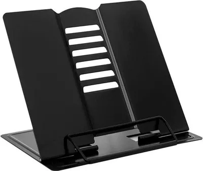 Produktbild von Metallischer Bücherständer, Kochbuchhalter und mehr - Schwarz, verstellbar, leichtgewichtig