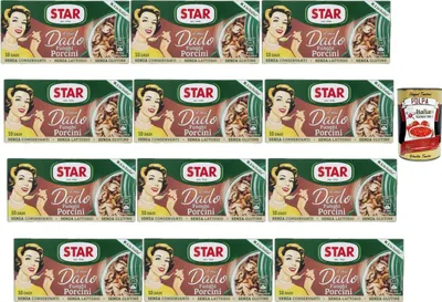 Produktbild von Star Il Mio Dado Funghi Porcini Brühwürfel 12x100g (120 Würfel) glutenfrei laktosefrei ohne Konservierungsstoffe – italienische Pilz-Bouillon + Italian Gourmet polpa