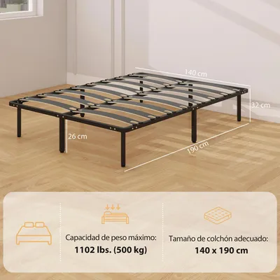 Obrázek produktu pro Rám postele - Jednolůžko 90x190 cm - Výška 26 cm - Bez úložného prostoru - Nutná montáž - Černá barva