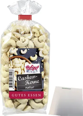 Produktbild von Hofgut Cashewkerne natur (200g Beutel) + usy Block
