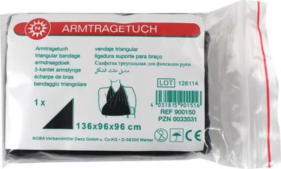 Produktbild von Noba Armtragetuch Dreiecktuch 136 x 96 x 96 cm (Schwarz - aus Viskosegewebe, 10 Stück)