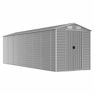 Immagine prodotto di Casetta da giardino grigio chiaro 191x640x198 cm in acciaio zincato