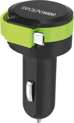 Produktbild von RealPower KFZ-Ladegerät Charger M 2400mA   1xUSB 1xMicro-USB