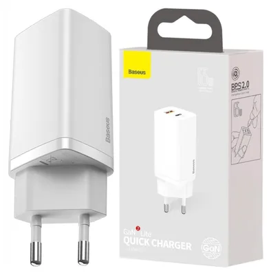 Obrázok produktu pre Baseus CCGAN2L-B02 nabíjačka mobilných zariadení univerzálna biela AC rýchle nabíjanie Vnútorné