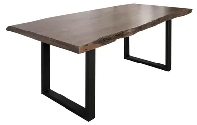 Produktbild von MASSIVMOEBEL24.DE Baumtisch Akazie 220x100x77 grau lackiert / U-Beine anthrazit matt FREEFORM 5