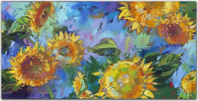 Produktbild von Coloray Bild aus Leinwand 140x70 Leinwand Dekoration - Blumen Sonnenblumen