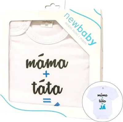 Imagen del producto de Body con estampado "New Baby", diseño "mamá + papá = YO", pack de regalo, talla 74 (6-9 meses)