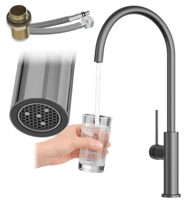 Produktbild von Granitan | PRESTIGE SLIM - Küchenarmatur - 360° schwenkbar - Schwarz - Keramikkopf