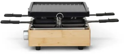 Raclette-Grill für 4 Personen, 800 W, Bambus, Antihaftbeschichtung