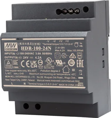 Image de MEAN WELL HDR-100-24N Alimentation & convertisseur de tension (HDR-100-24N)