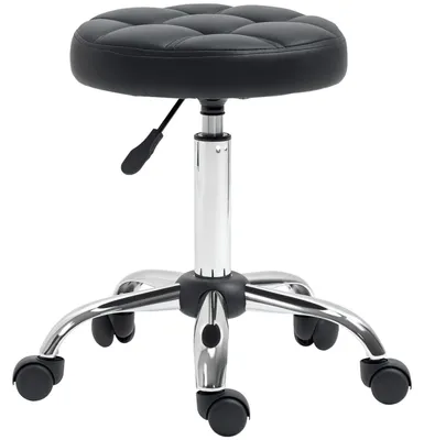 Produktbild von Drehhocker, Kunstleder, höhenverstellbar, Salonhocker, Schwarz, für Salon Büro Werkstatt