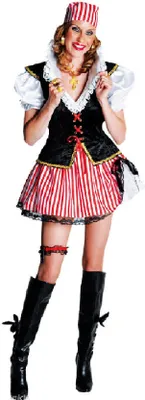 Produktbild von M211112-M-A rot-schwarz Damen Seeräuber Braut Piraten Kostüm Gr.M