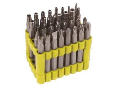 Produktbild von Toolland Sicherheitsbit-Set mit Halter, 32-teilig, 7,5 cm, lange Bits für Stern, Innensechskant,