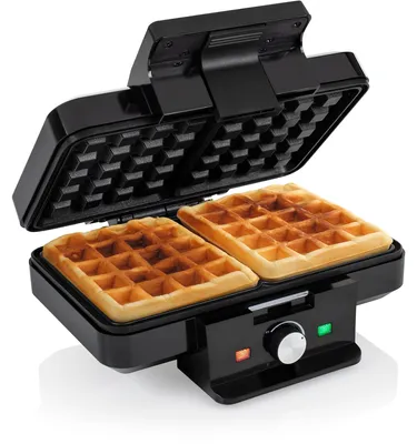 Produktbild von Tristar WF-1165 Waffeleisen, 2 Waffel(n), Quadratisch, Schwarz, Bakelit, Kunststoff, 0,7 m