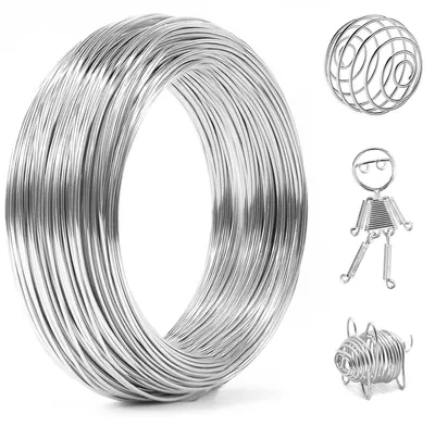 Basteldraht 1 mm × 50 m, Aluminiumdraht, silber, flexibel
