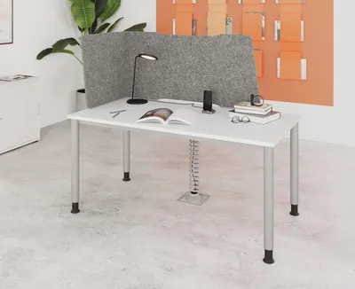 Produktbild von Schreibtisch H-Serie | 4-Fuß-Gestell | höheneinstellbar | extrem stabil, Größe Tischplatte:200 x 100 cm, Farbe Tischplatte:Buche, Farbe Gestell:Graphit