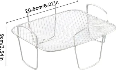 Imagen del producto de Rejilla para freidora de aire, fabricada en acero inoxidable 304, ideal para deshidratar alimentos, tostar y usar en freidoras de aire. Accesorios para freidora de aire