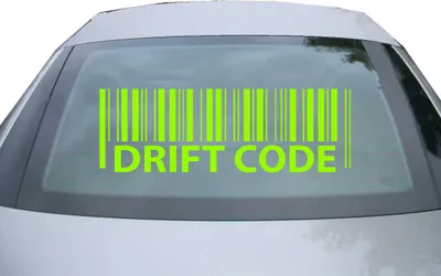 Produktbild von Indigos UG - Aufkleber Heckscheibe & Motorklappe DE6416 - neongrün - 600x199 mm - driftcode - Auto Scheiben Fenster Heckklappe Tuning Racing JDM - Die cut