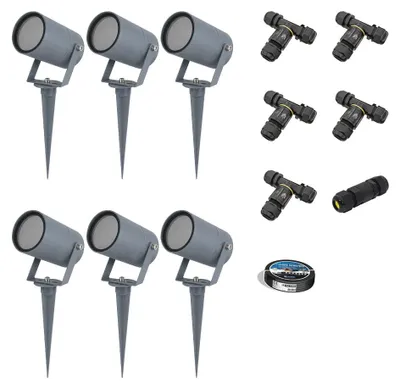 Produktbild von HOFTRONIC LED Gartenstrahler 6x Dimmbar IP65 GU10 Anthrazit
