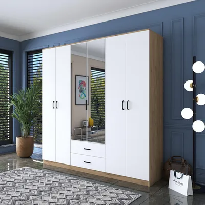 Immagine prodotto di Neirone - Guardaroba Grande, 210x210h cm Bianco, 2 Cassetti