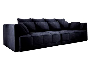 Produktbild von DOMO-HOME Big Sofa TIGA mit Elektrisch Ausziehbaren Sitzflächen 302x136cm| Stilvolle und  | Moderne Design für Ihr Wohnzimmer | Komfortable Schlafcouch | Farbe schwarz | CLOUD