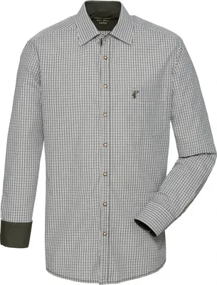 Produktbild von OS Trachten Snivy Hemd 1/1 Arm Slim Fit Herren (Dunkelgrün) Größe 39/40