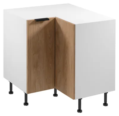 Obrázok produktu pre Dolná rohová skrinka SALERNO - 84x84 cm, biela / dub