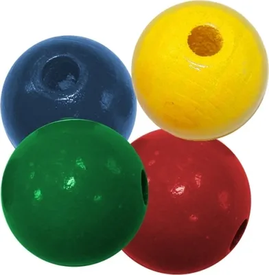 Produktbild von Holzperlen bunt, 15 Stück D: 15 mm