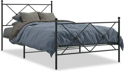 Image de Maison Exclusive - Sommier avec tête et pied de lit en métal noir 100x190 cm
