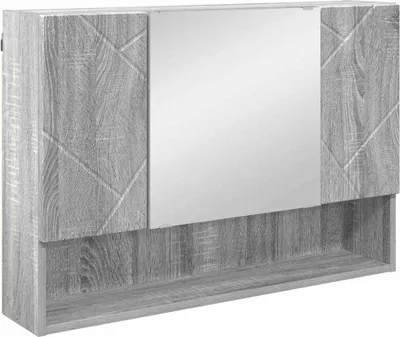 Immagine prodotto di vidaXL Armadio a specchio Sonoma grigio 80 x 17 x 55 cm Materiale ligneo