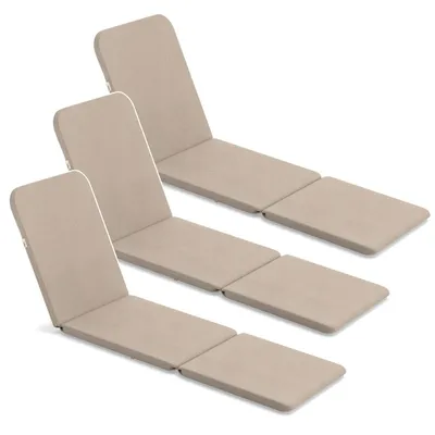 Produktbild von 3x Kissen für den Liegestuhl „Jaipur“ Farbe: Beige Stoff: S-550 Melange Größe: 190 x 60 cm zwei Befestigungssysteme wasserabweisend