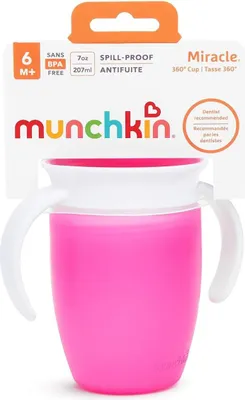 Produktbild von Munchkin Miracle 360°, Ausgusslose Tasse, 6 Monat( e), Pink, Kunststoff, Junge/Mädchen, 207 ml
