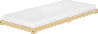 Produktbild von Futonbett extra niedriges Holzbett 80x200 cm Kiefer lackiert Zubehör wählbar V-60.47K-08Rollrost und Matratze inkl.