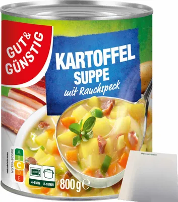Produktbild von Gut & Günstig Kartoffelsuppe mit saftigem Rauchspeck (800g Dose) + usy Block