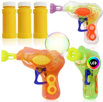 Produktbild von com-four® 3x Mini Seifenblasenpistole mit Seifenblasenwasser für Kinder