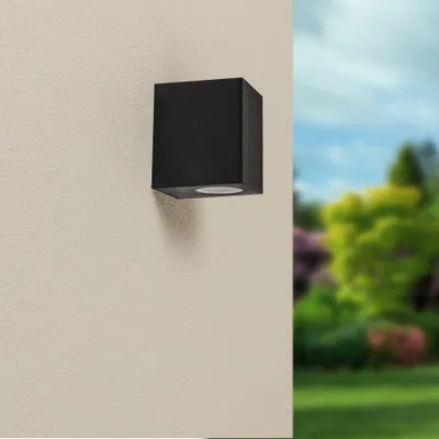 Image de HOFTRONIC - Applique murale LED IP44 GU10 Noire Polycarbonate dimmable