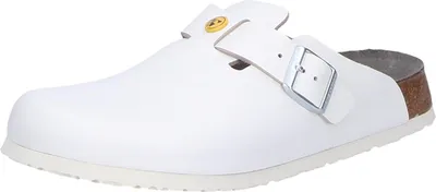 Produktbild von Birkenstock Boston ESD Pantolette weiß normale Weite Gr. 43