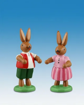Produktbild von Osterdekoration Osterhasen Tanzpaar Höhe 7,5cm NEU