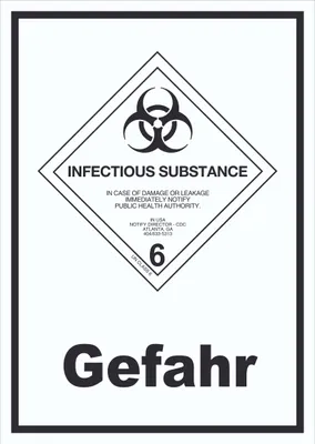 Produktbild von Schild Ansteckungsgefahr Gefahr Infectious Substance hochkant A4 (210x297mm)