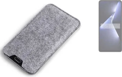 Produktbild von K-S-Trade Filz Handyhülle kompatibel mit Tecno Pova 5 Pro Schutzhülle Filztasche Filz Tasche Case Sleeve Handy Hülle Filzhülle grau