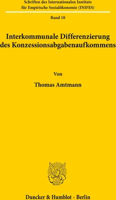 Produktbild von Interkommunale Differenzierung des Konzessionsabgabenaufkommens.